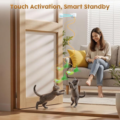 Interactive Cat Toys for Indoor Cats: Automatic Flying Bird Feather Wand Chase - Image 3