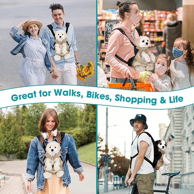 Dog Backpack Carrier, Adjustable Pet Front Carriers, Legs Out Carrying Sling - Image 8
