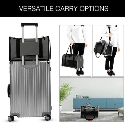 Cat Carrier - Portable Foldable Dog Pet Carrier, Soft-Sided Pet Bag up to 15 Lbs - Image 6