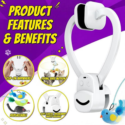 Interactive Cat Toys for Indoor Cats: Automatic Flying Bird Feather Wand Chase - Image 4