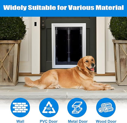 Aluminum Pet Door with Panels, Durable Dog Door with Automatic Closing Magnetic - Image 6
