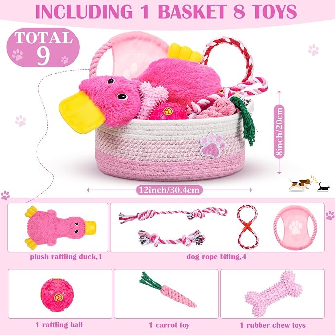 Zopeal Puppy Dog Toy Gift Storage Basket - Image 2