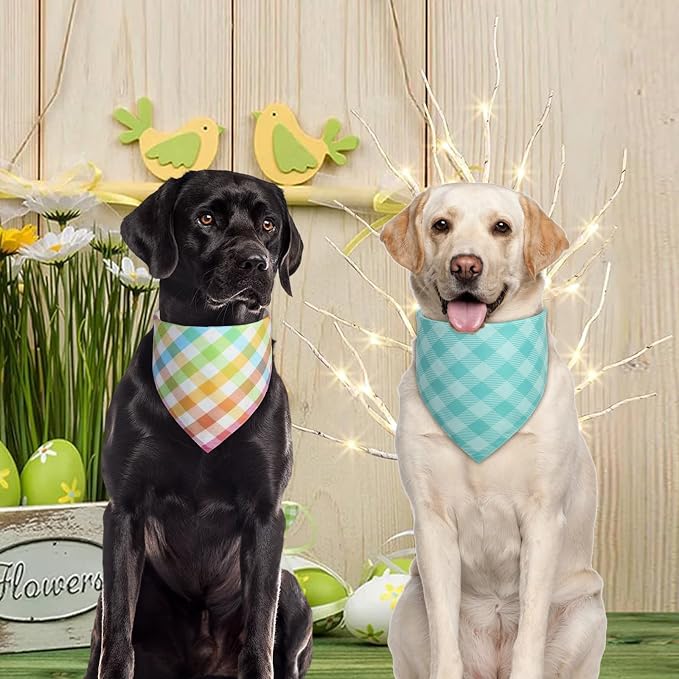 Easter Dog Bandana XLarge 2PCS, Colorful Scarf - Image 5