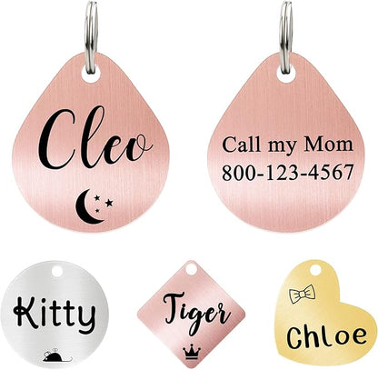 Ultra Joys Cat ID Tag Personalized Pet Tags, Durable Stainless Steel Small Pet by UltraJoys