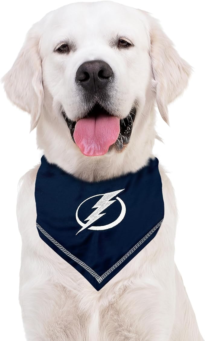 Pets First NHL Tampa Bay Lightning TIE Bandana, Size Small/Medium. Dog Bandana - Image 4