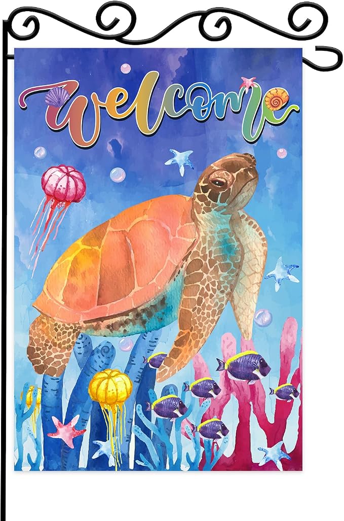 Welcome To Undersea World Garden Flag, Seasonal Outdoor Flag, Welcome Sea by WPCTYQ