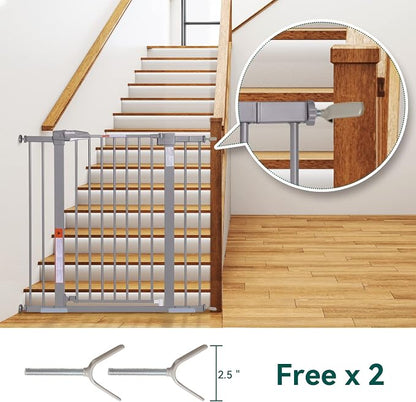 BABELIO 36" Tall Baby Gate, 26-40" Wide Auto Close Pet Gate, PressGuard C5 - Image 5