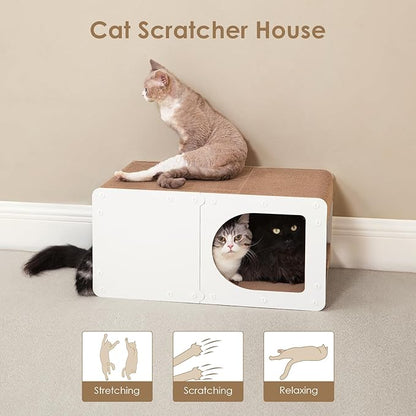 EHEYCIGA Cardboard Cat Scratcher House, 23-Inch Corrugated Cat Scratcher - Image 8