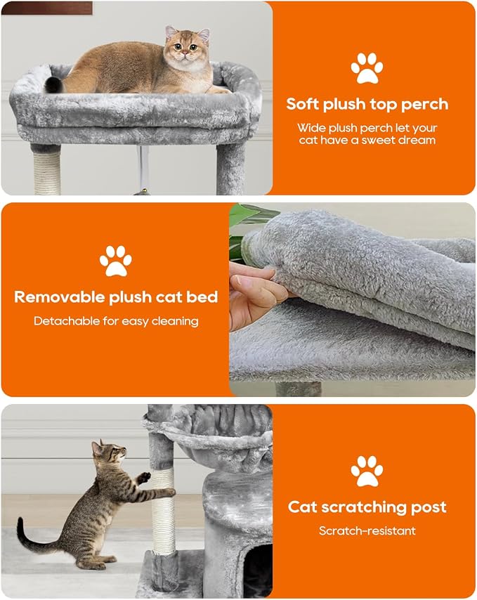 SYANDLVY Small Cat Tree for Indoor Cats, Activity Cat Tower - Image 5