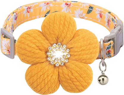 Medium Dog Collar with Flower, Dog Collars by COZIRAE
