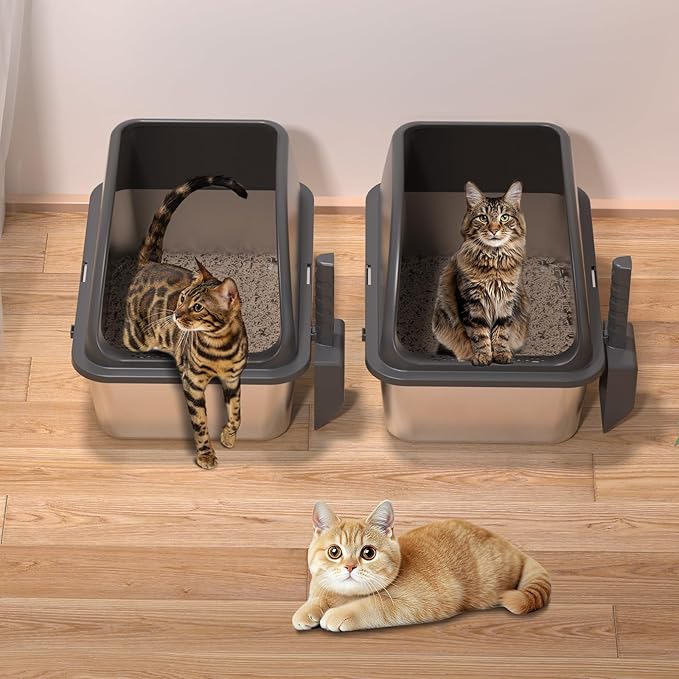 2PACK Stainless Steel Cat Litter Box, Never Absorbs Odors, Leak-Proof, - Image 8