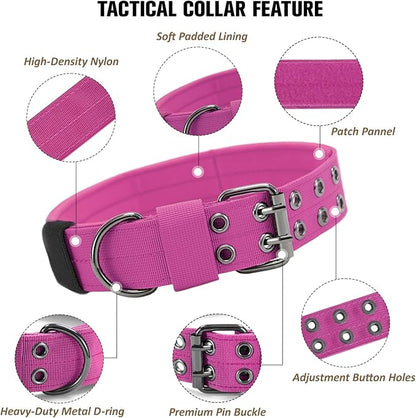 Tactical Dog Collar with Handle, Military Adjustable Heavy Duty Metal Buckle - Image 2