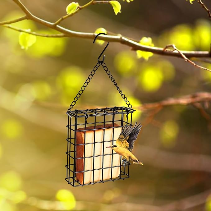2Pcs Outdoor Suet Cage Bird Feeder, Wild Bird Feeder, Single Suet Cake Capacity - Image 4