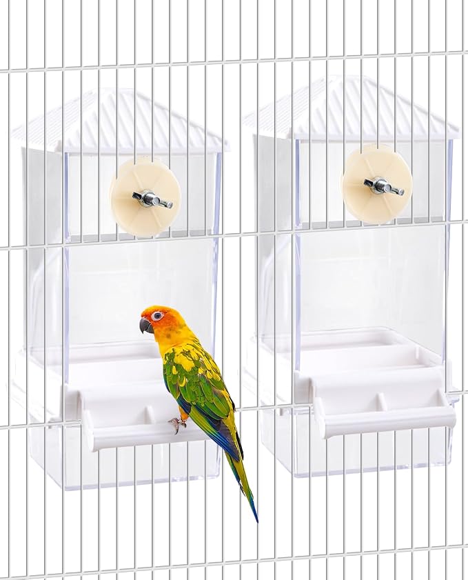 Hamiledyi Automatic Bird Feeder 2 Pcs No Mess Bird Cage Feeder Seed Food by Hamiledyi