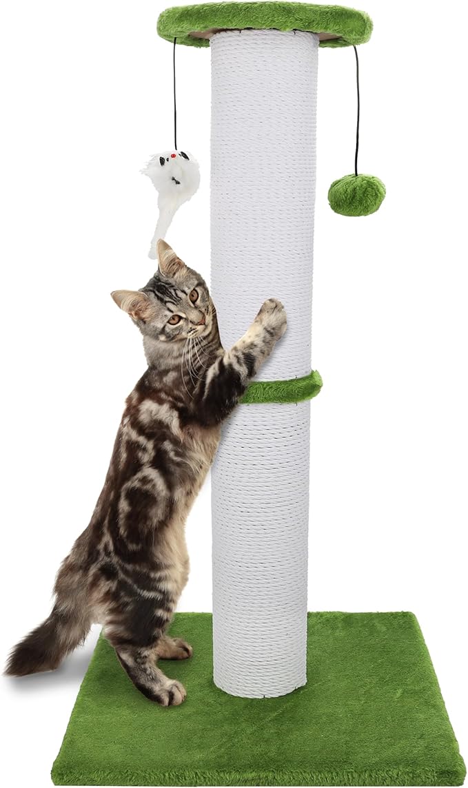 Cat Scratching Post 34 Inches Heavy Duty and Thicker Cat Scratching Post Sisal by Ahomdoo