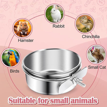 ToLanbbt 4 Pcs Stainless Steel Bird Food Bowls Bird Water Bowls - Image 6