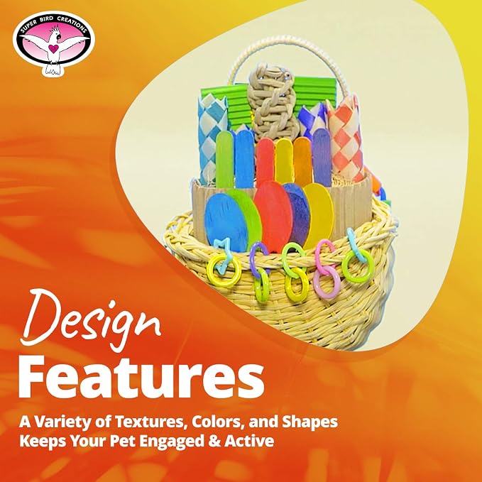 Super Bird Creations SB669 Wicker Foraging Basket Bird Toy - Image 4