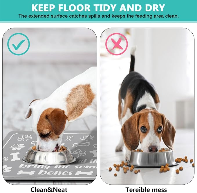 Pet Feeding Mat for Floors Waterproof Dog Mat for Food and Water Absorbent - Image 5