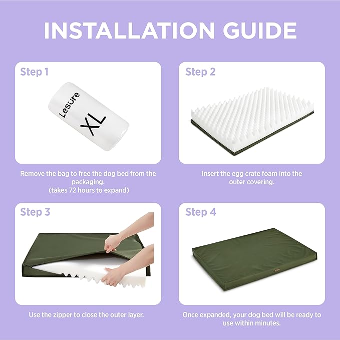 LE SURE Outdoor Waterproof Dog Bed Medium Size Dogs, Orthopedic Egg Crate Foam - Image 5