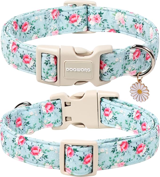 DOGWONG Floral Dog Collar, Cute Adjustable Flower Collar, Girl Female Dog Collar - Image 2