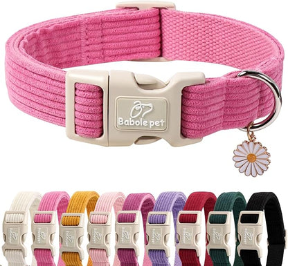 Cute Corduroy Dog Collar by Babolepet