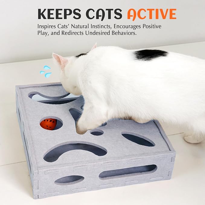 PETKARAY Felt Cat Puzzle Toy, Interactive Cat Toys - Image 5