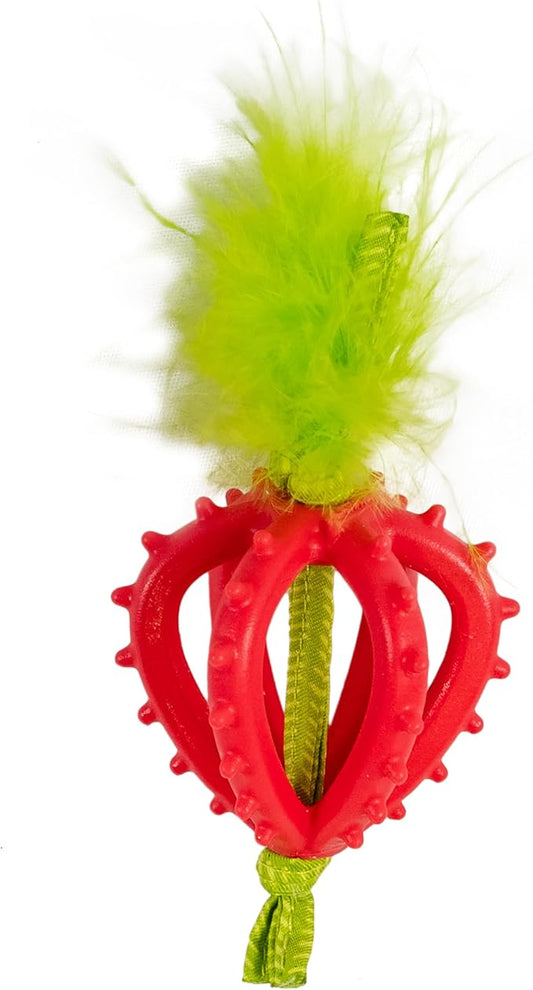 Catstages Dental Strawberry Teether, Soft and Textured Cat Chew Toy, Catnip Oil by Catstages