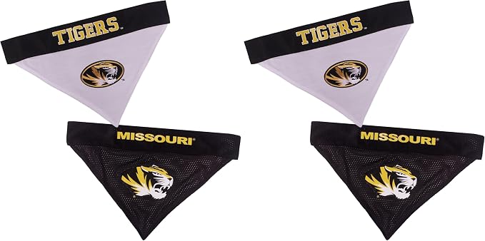 Pets First Collegiate Pet Accessories, Reversible Bandana, Missouri Tigers by PETSFIRST