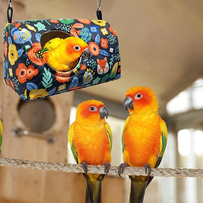 Bird Warm Bed Sleeping Nest House Snuggle Hanging Hut Hammock Hideaway Cave - Image 7