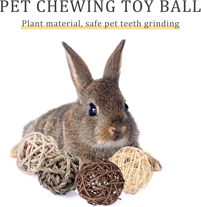 Skylety 15 Pieces Small Animal Chew Balls Rabbits Bunny Treat Chew Toys Guinea - Image 3