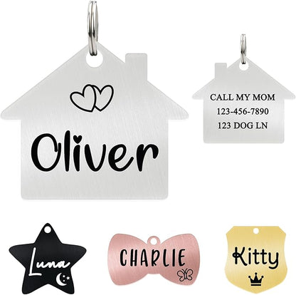 Ultra Joys Cat ID Tag Personalized Pet Tags, Durable Stainless Steel Small Pet by UltraJoys