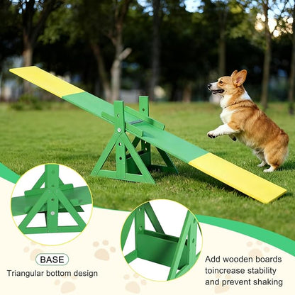 94.5" Adjustable Dog Agility Seesaw 4-Level Height Training Teeter - Image 3