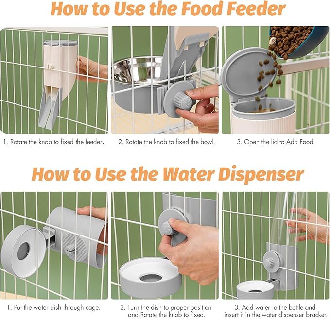 Yummy Sam Hanging Cage Automatic Small Pet Food Bowl Water Bottle Dispenser - Image 6
