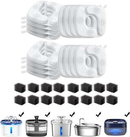 Veken Cat Water Fountain Filters, 16 Pack Replacement Filters & 16 Pack by Veken