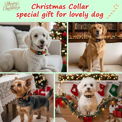 Medium Christmas Dog Collar, Adjustable Dog Christmas Collars, Cute Dog Collars - Image 2