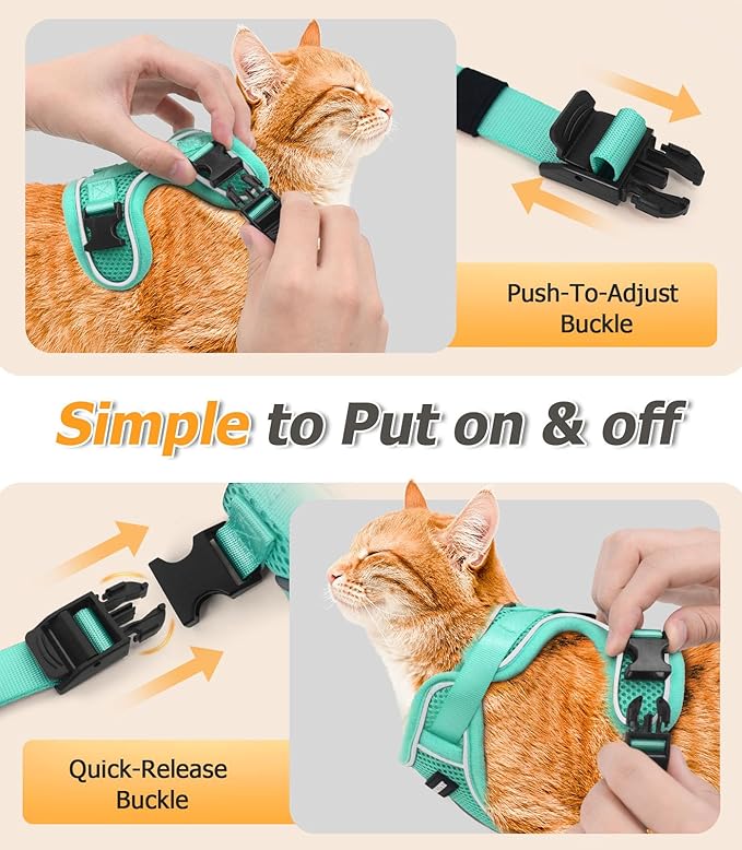 Halypet Cat Harness and Leash Set Escape Proof Adjustable Cat Leash Comfortable - Image 8