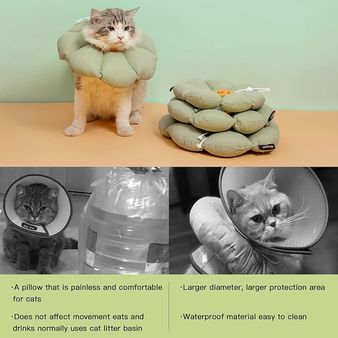 Cat Cone Collar, Cute Waterproof Cat Recovery Collar, Anti-Bite Lick Wound - Image 6