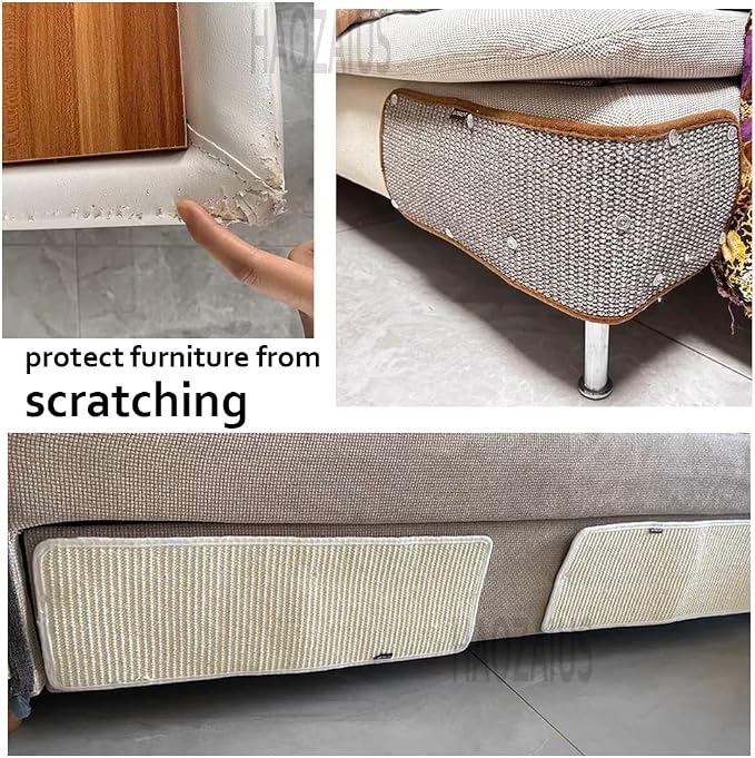 HAOZAIKEJI Cat Scratcher Mat Sofa Protector Natural Sisal Cat Scratching Mat - Image 2