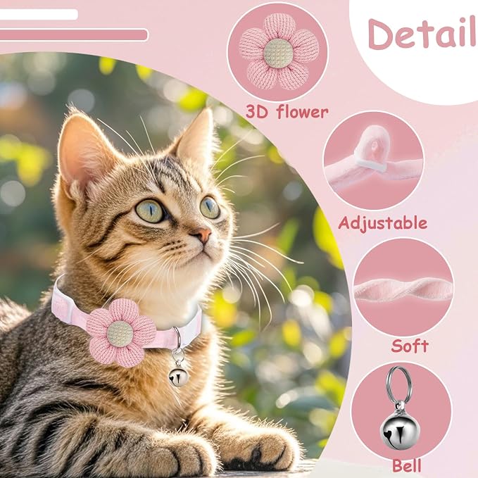 Breakaway Cat Collars with Bells, MUZIEBA Kitten Collar - Image 2