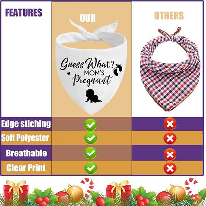 Pregnancy Announcement Dog Bandanas, Guess What? My Mom is Pregnant Reveal Scarf - Image 6