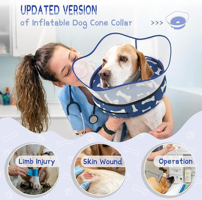Supet Raised Inflatable Dog Cone Collar to Stop Licking, Soft Dog Cone - Image 2
