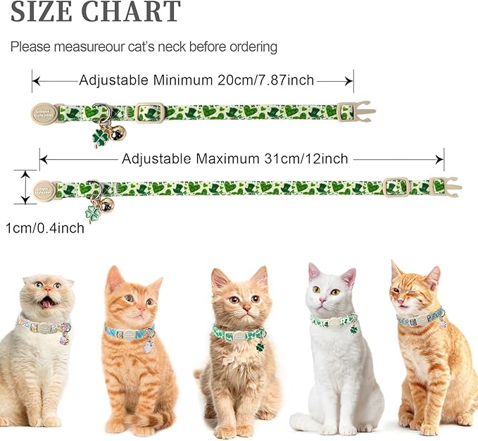 Unique style paws 2 Pack St. Patrick's Day Kitten Collar Breakaway - Image 3