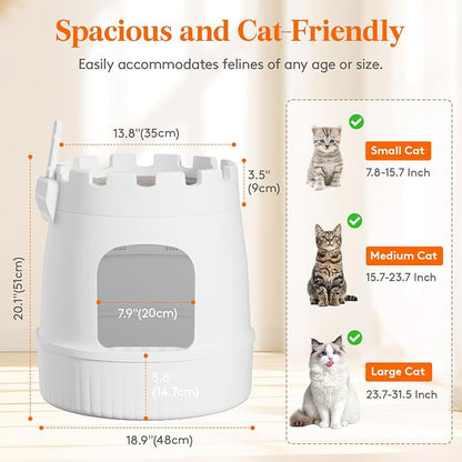 Lifewit Cat Litter Box, Hidden Enclosure Litter Tray - Image 4