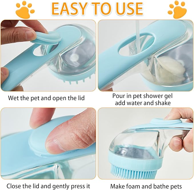 7 PCS Pet Bath Brush Set, Dog Bath Brush - Image 6