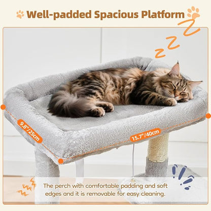 Taoqimiao Cat Tree, 38.2-Inch Cat Tower - Image 4