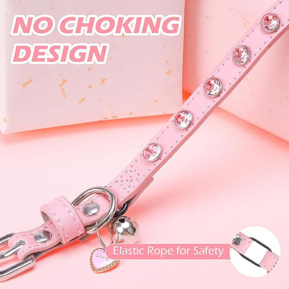 EXPAWLORER Leather Cat Collar for Girl Boy- Adjustable Pet Collar - Image 5