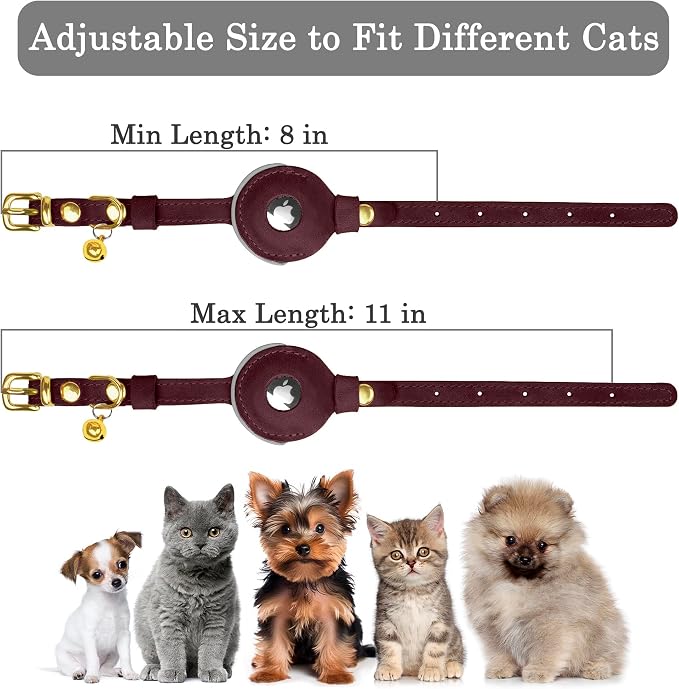 OOPSDOGGY Reflective Leather AirTag Cat Collar - Image 3
