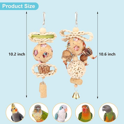 Wontee Bird Toys Colorful Shredding Crinkles Foraging Toys Natural Sola Ball - Image 5