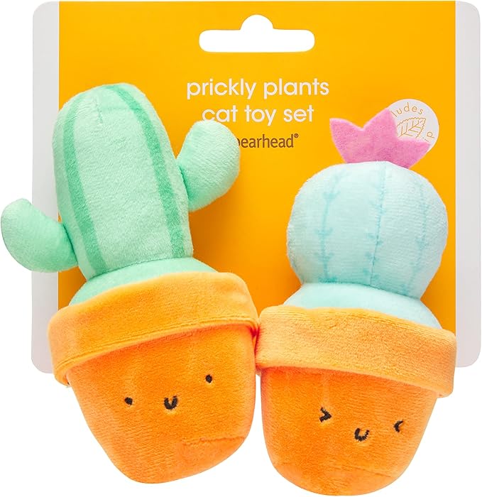 Pearhead Prickly Plants Cat Toy Set, Cute Catnip Toys, Plush Cactus Interactive - Image 11