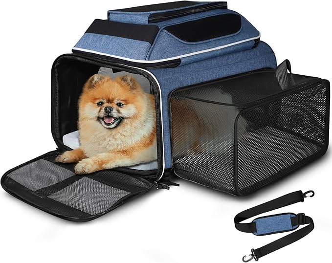 Petskd Top and Side Expandable Pet Carrier 17x11x9.5 Inches Alaska Airline by Petskd